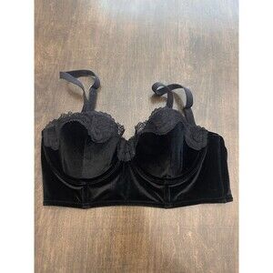 BlackVelvet Victorias Secret corset bra 32C Wide Band Demi Cup Office Siren